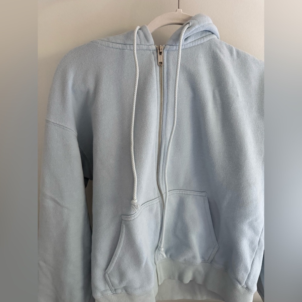 Brandy Melville Light Blue Hoodie Jacket